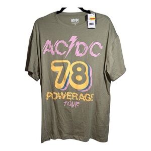 GRAYSON THREADS AC/DC‎ Green '78 Powerage Tour Tee Cotton-Poly Women's Graphic